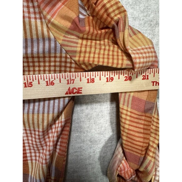 Modish Rebel Women Size Medium Orange Pink Plaid Button-Up Shirt - Picture 4 of 7